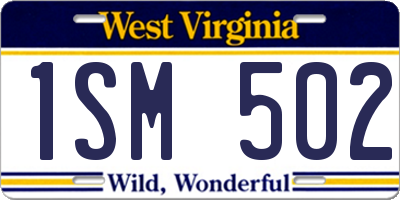 WV license plate 1SM502