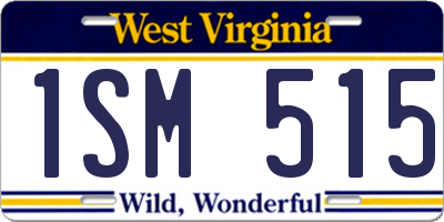 WV license plate 1SM515