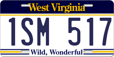 WV license plate 1SM517