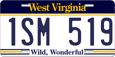 WV license plate 1SM519