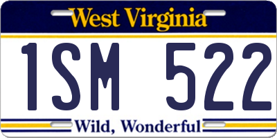 WV license plate 1SM522