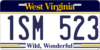 WV license plate 1SM523