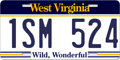 WV license plate 1SM524