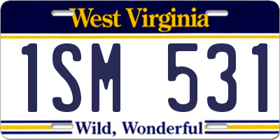 WV license plate 1SM531