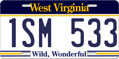 WV license plate 1SM533