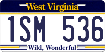 WV license plate 1SM536