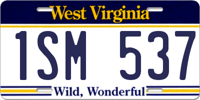 WV license plate 1SM537