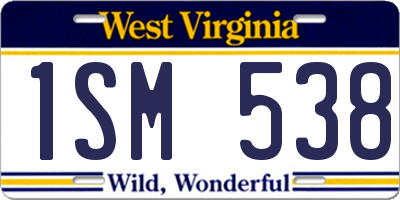 WV license plate 1SM538
