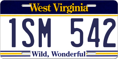 WV license plate 1SM542