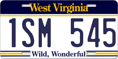 WV license plate 1SM545