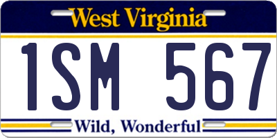 WV license plate 1SM567