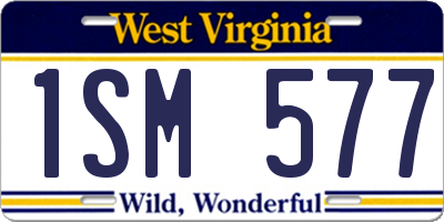 WV license plate 1SM577