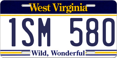 WV license plate 1SM580