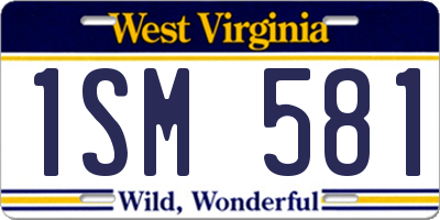 WV license plate 1SM581