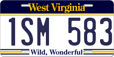WV license plate 1SM583
