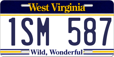 WV license plate 1SM587