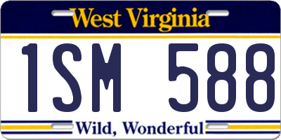 WV license plate 1SM588