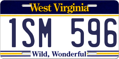 WV license plate 1SM596