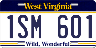 WV license plate 1SM601