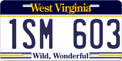 WV license plate 1SM603
