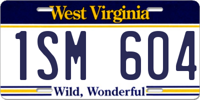 WV license plate 1SM604