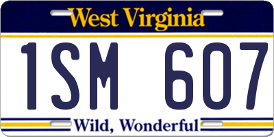 WV license plate 1SM607