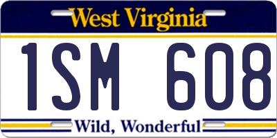 WV license plate 1SM608