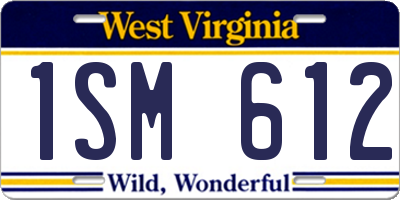 WV license plate 1SM612