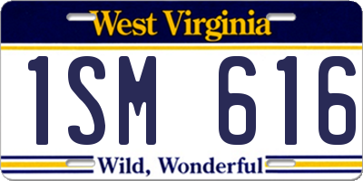 WV license plate 1SM616