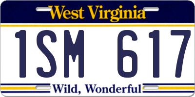 WV license plate 1SM617