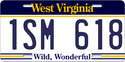 WV license plate 1SM618