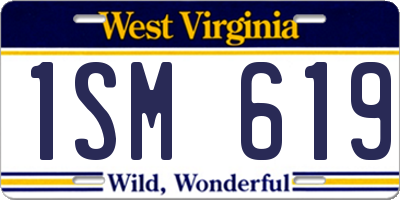WV license plate 1SM619