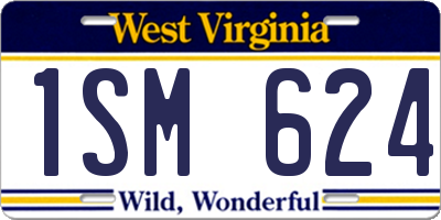 WV license plate 1SM624