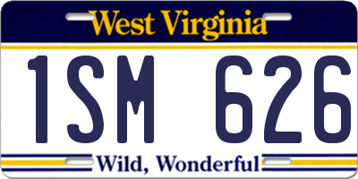 WV license plate 1SM626