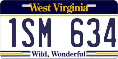 WV license plate 1SM634