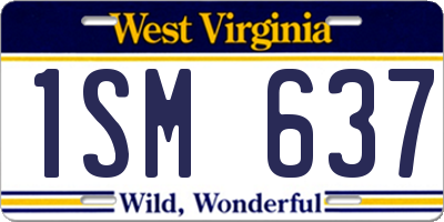 WV license plate 1SM637