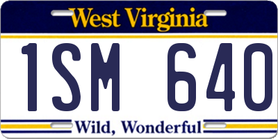 WV license plate 1SM640