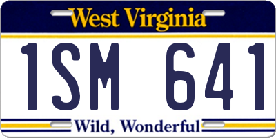 WV license plate 1SM641