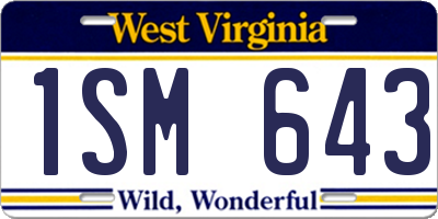 WV license plate 1SM643