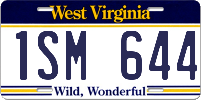WV license plate 1SM644