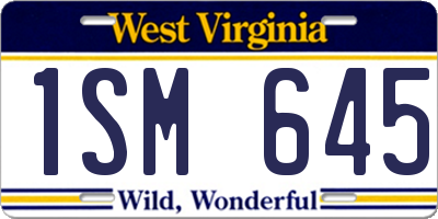 WV license plate 1SM645