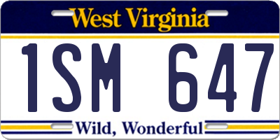 WV license plate 1SM647