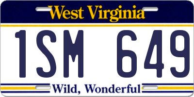 WV license plate 1SM649