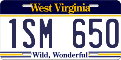 WV license plate 1SM650
