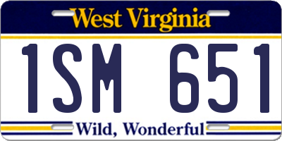WV license plate 1SM651