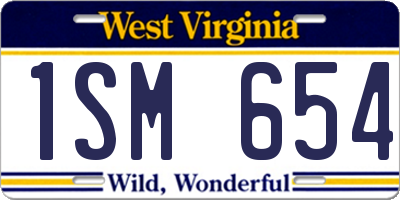WV license plate 1SM654