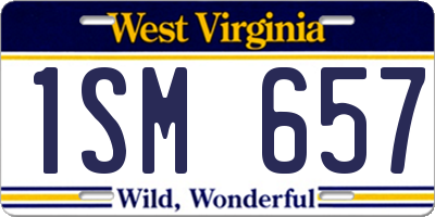 WV license plate 1SM657