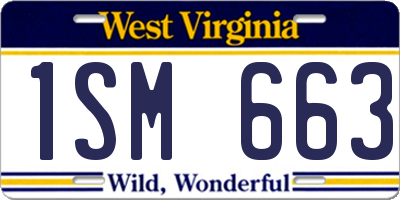 WV license plate 1SM663