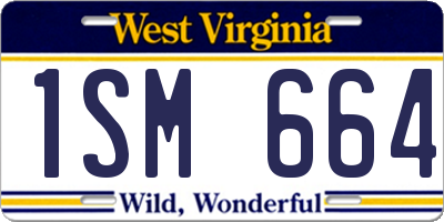 WV license plate 1SM664