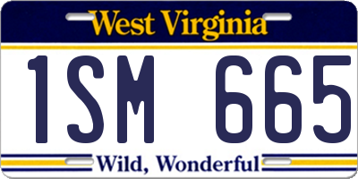 WV license plate 1SM665